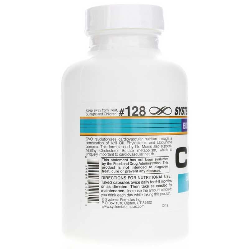 [Australia] - Systemic Formulas 128 CVO-R Cardiovascular Oil, 60 Softgels. Coenzyme Q10 + Krill Oil + Triglyceride Fish Oil + phytosterols. Excellent Source of EPA and DHA. 