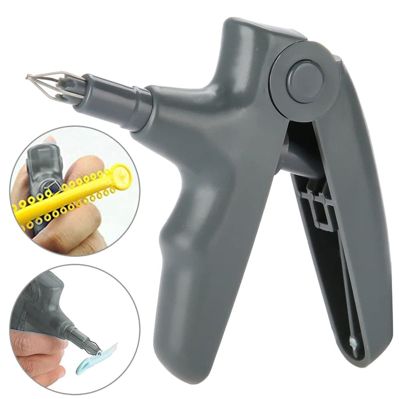 [Australia] - Orthodontic Ligature Ties and Gun Tool Kit - 1040 Pcs Multi-Color Rubber Bands for Braces Gray 