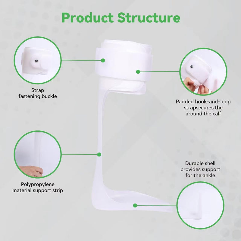 Orthomen Ankle Foot Orthosis Support - AFO Splint - Drop Foot Brace(XL//Left)