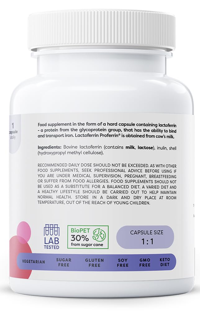Osavi Lactoferrin 200 mg – 30 Capsules | Supports Iron Transport and Immune Function | Proferrin® Lactoferrin from Cow's Milk for Enhanced Bioavailability 30 count (Pack of 1)
