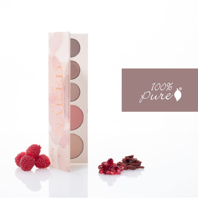 [Australia] - 100% PURE Pretty Naked Makeup Palette All in One Compact 3 Eyeshadow, Blush, Face Highlighter, Fruit Pigmented Natural Nude, Neutral Looks for All Skin Types - Vegan (Soft, Neutral Tones) 