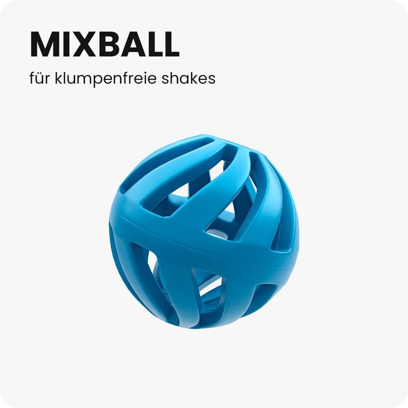 [Australia] - ShakeNext® | Protein shaker bottle 700ml with mixing ball + mixing sieve plastic for fitness protein & protein shakes - leak-proof lid with loop, dishwasher safe (blue) Special | Blue 