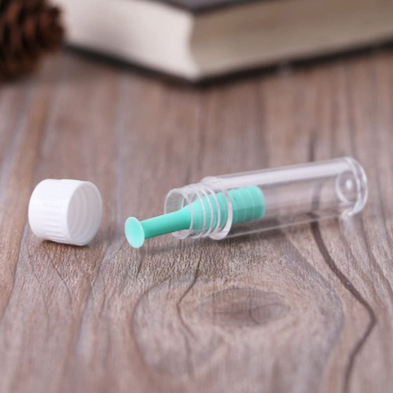 [Australia] - TAIHE Contact Lens Insertion Aid, Contact Lens Sucker Soft Lenses, Silicone Contact Lens Insertion Aid, Pack of 4 Contact Lens Remover with Bottle for Soft Hard Lenses, Green 