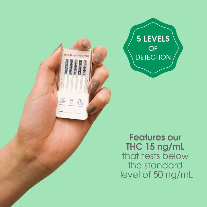 [Australia] - O-Meter 5 Level THC Home Drug Test | Marijuana Urine Test Kit | Highly Sensitive Testing Strips with Instant Results | 5 Panel Tests 15 ng/mL, 50 ng/mL, 100, 200, & 300 ng/mL (4-Pack) 