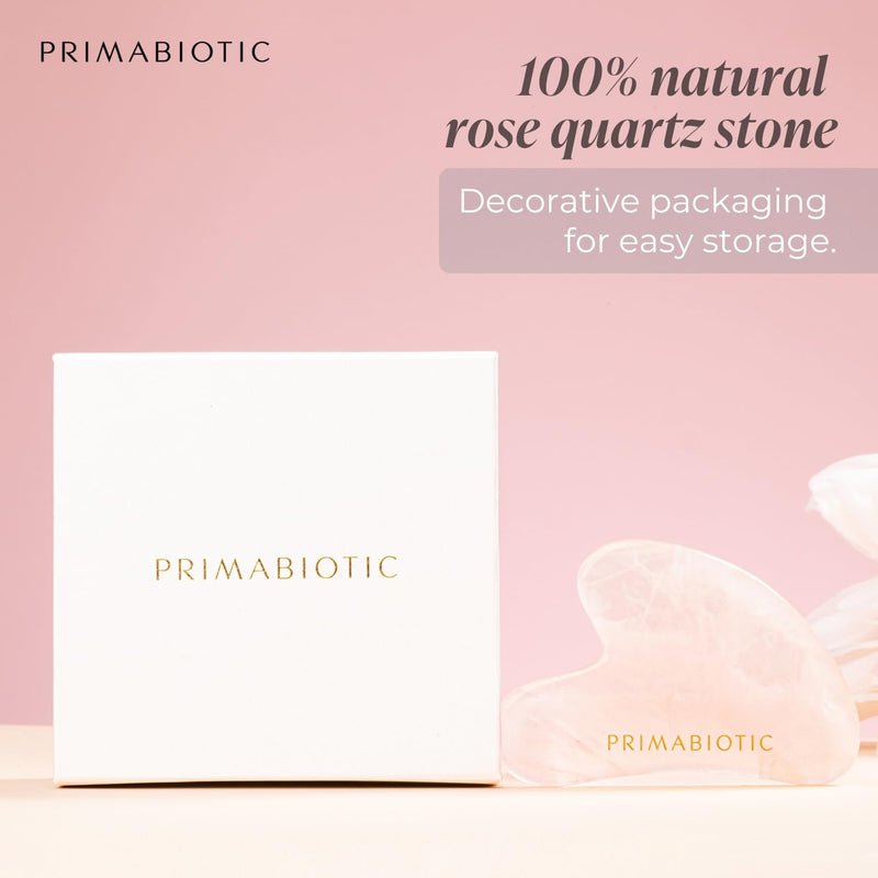 PRIMABIOTIC Gua Sha Stone – Facial Massage Tool for Wrinkles – Rose Quartz Guasha – Skin Care – Beauty Products – Massage Tool for Skin Care – Anti-Aging