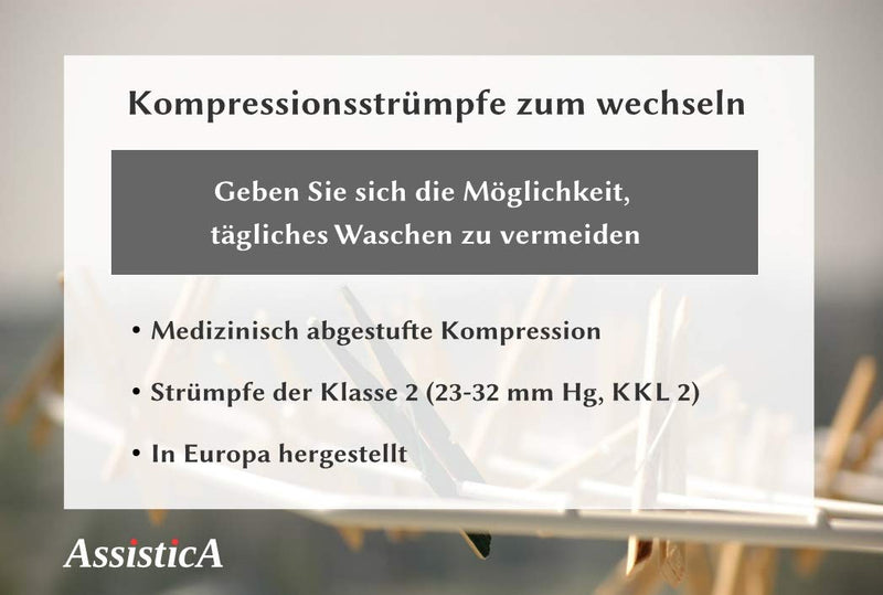 [Australia] - 23-32 mmHg ASSISTICA® Medical Compression Stockings with Lace, Class 2 Knee Stockings for Men and Women, Support Stockings with Toe, AD Replacement Stockings (158-170 cm/Large, Beige) 158-170 cm/Large 