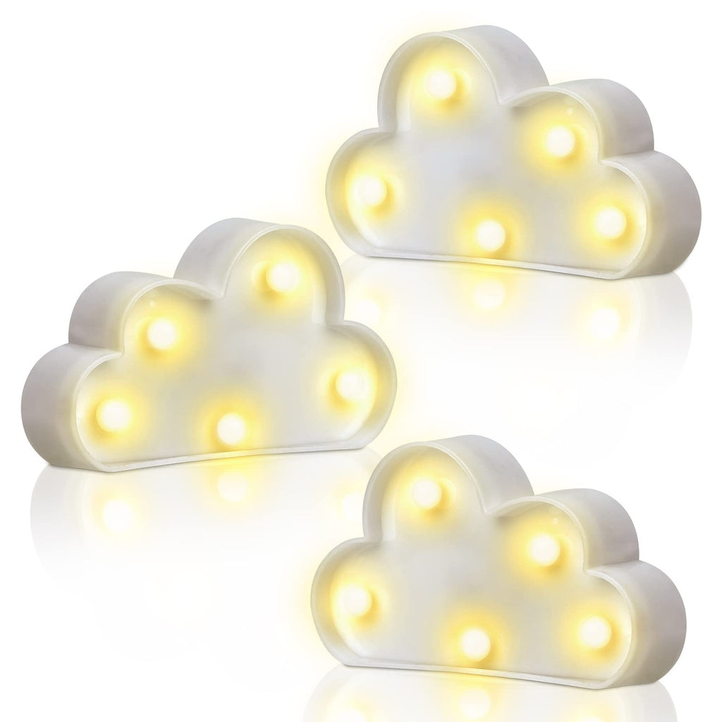 3 Pcs LED Cloud Night Light Can Be Hung On The Wall Kids Room Room Light, Suitable for Birthday Party Holiday Decoration Baby Room Nursery Decoration (Cloud) Clound