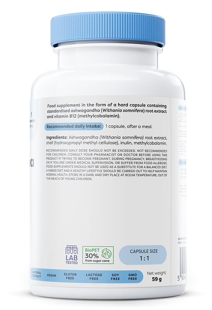 Osavi Ashwagandha Extra 400 mg – 120 Vegan Capsules | Stress & Wellbeing Support | Vegan Capsules with Ashwagandha & B12 to Enhance Stress Resilience | Mental Balance & Reduce Fatigue 120 count (Pack of 1)