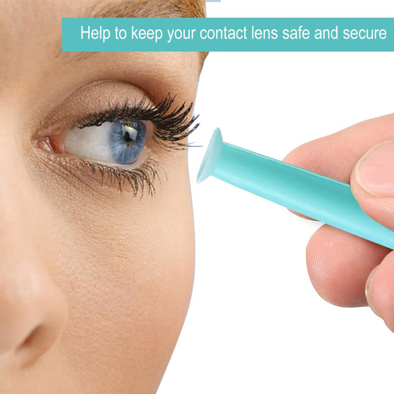 [Australia] - Contact Lens Insertion Aid, Contact Lens Sucker, Silicone Contact Lens Remover, Pack of 4 Contact Lens Inserter Remover with Storage Case for Contact Lenses Hard for Home Travel (Green) 