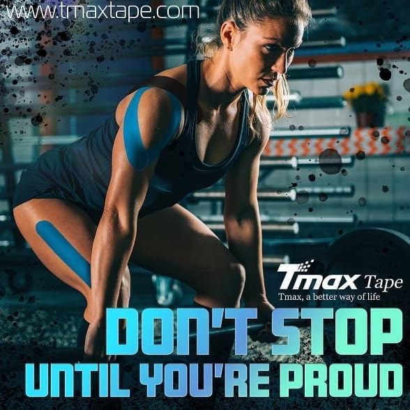 Tmax Waterproof Kinesiology Tape | Physio Tape 4 Way Stretch Sports Tape for Injury, Muscle Support, Pain Relief, Joint Support and Physiotherapy (5 m * 5 cm) (Tattoo) Tattoo