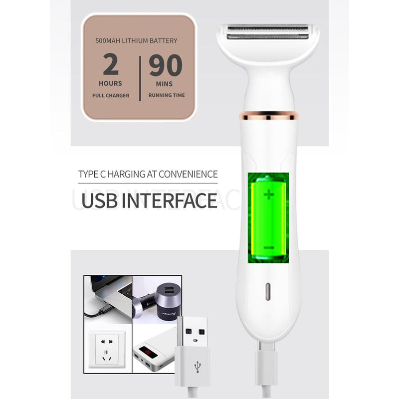 [Australia] - Bikini Trimmer for Women, 4 in 1 Electric Razors for Women, Dermave Bikini Shaver,Rechargeable Lady Trimmer for Underarm Body Leg Face 