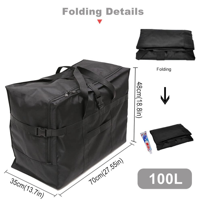 Travel Duffle Bag,Large Storage Bags,Foldable Weekender Bag,Overnight bag,Heavy Duty Travel Bag,Reinforced Carry Straps Gmy Dance Bag for Men And Women Camping,Moving,Hospital Large 100L