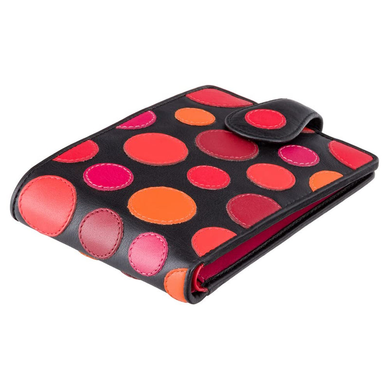 Visconti Genuine Leather P5 Polka Secure RFID Blocking Passport Travel Wallet (Very Berry) Very Berry