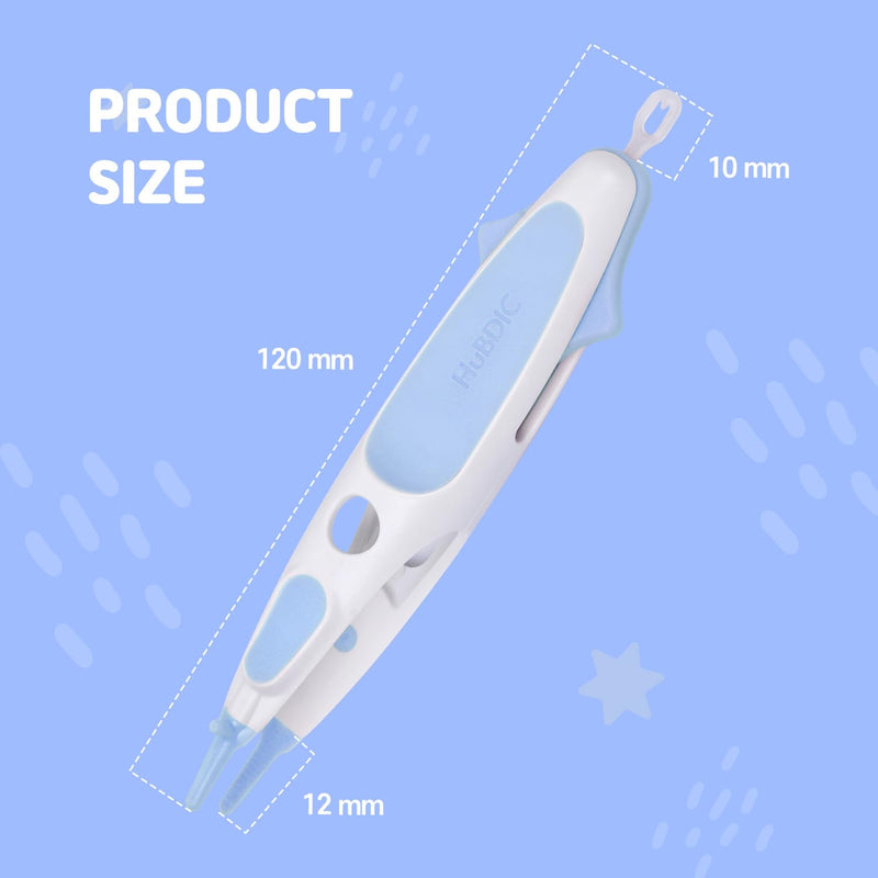 [Australia] - HubiBaby 3 in 1 Baby Nose Cleaning Tweezer Booger Remover and Baby Ear Wax Removal Tool with Soft Silicone Dual Ear Wax and Safe Nasal Picker for Newborns Infants & Toddlers Blue 