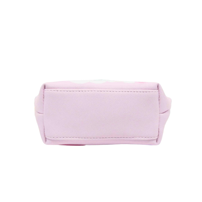 Impressions Vanity Angel Cosmetic Pouch and LED Compact Mirror Set Travel Makeup Bag with Pink Hardware and Portable Lighted Mirror with 3X Magnified top Mirror, Adjustable Brightness