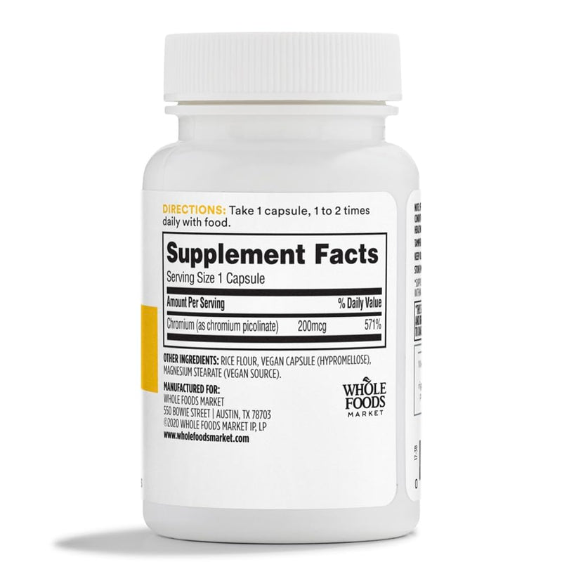 [Australia] - 365 by Whole Foods Market, Chromium Picolinate 200 MCG, 100 CT 100 Count (Pack of 1) 