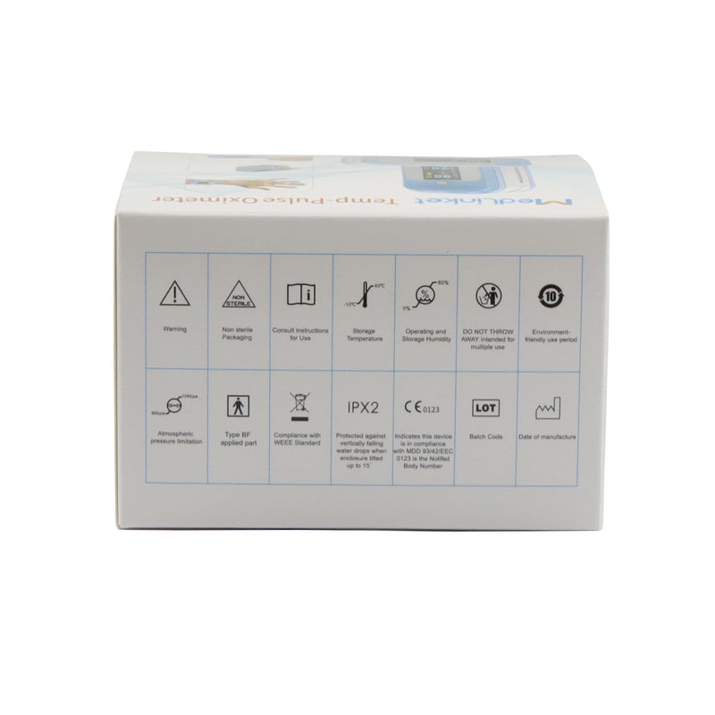 AM801 Pulse Oximeter, 5-in-1 Finger Oxygen Monitor, Measures Blood Oxygen, Temperature, Pulse Rate, Perfusion Index, Plethysmograph, OLED Display SpO2 Oxygen Reader with Storage Pouch