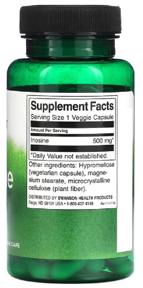 [Australia] - Swanson - Inosine | Energy and Metabolism Support - 60 Capsules 