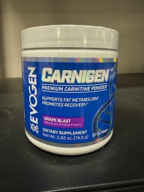 [Australia] - Evogen Carnigen - Premium Carnitine Powder | Supports Fat Metabolism & Promotes Recovery | Stimulant-Free L Carnitine Supplement Matrix with Acetyl L-Carnitine | Grape | 50 Servings 