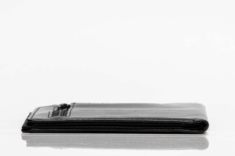 Big Skinny Leather Traveler Slim Wallet, Holds Up to 20 Cards and 4 Passports Black