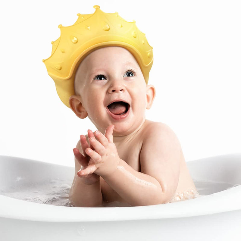 [Australia] - Baby Shower Cap Waterproof Shampoo hat for Children Toddler Girls Boys Protect ears eyes.Adjustable Silicone Bathing Crown. 