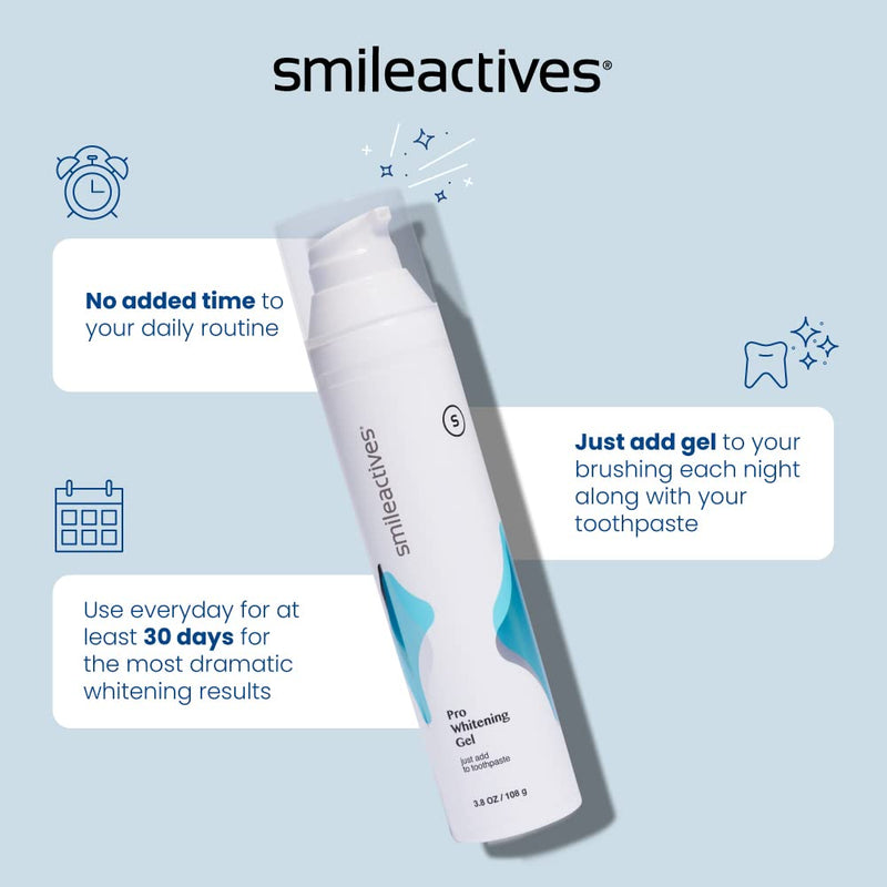 [Australia] - Smileactives Teeth Whitening Gel for Toothpaste with Clinical-Grade Hydrogen Peroxide, Tooth Stain Remover for White Teeth, Dentist Quality Pro Whitening Gel to Remove Coffee Stains, 2 oz Bottle 2 Fl Oz (Pack of 1) 