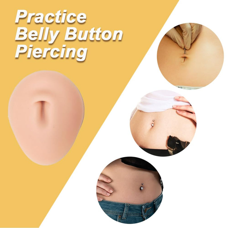 [Australia] - Soft Silicone Model Body Part Displays Set- Gakonp 7pcs Piercing Practice Body Parts with 1pcs Display Stand for Piercing Ear Nose Mouth Tongue and Belly Button Model Piercing Practice Kit 