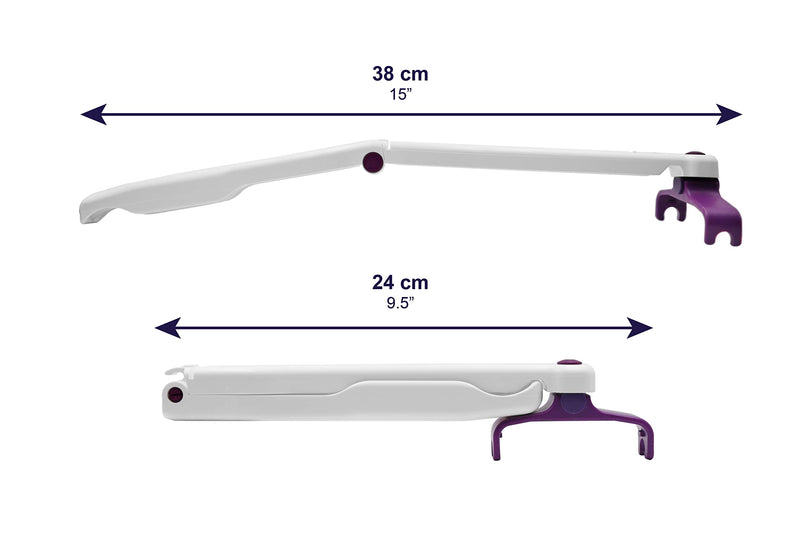 [Australia] - KMINA - Folding Lotion Applicator for Back (Includes Accessory Kit), Long Handled Sponge, Senior, Cream Foldable - Made in Europe 