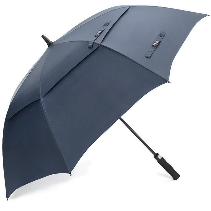 G4Free UPF 50+ UV Protection Sun Umbrella Double Layer and 54 Inch Automatic Open Golf Umbrella Navy Blue Bundle