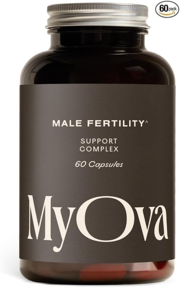 MyOva Male Fertility Supplements - Enhances Sperm Quality, Count & Hormonal Balance - Supports Conception for Men - Includes Zinc, Selenium, Vitamins C, D, E - 60 Capsules 1 count (Pack of 60)