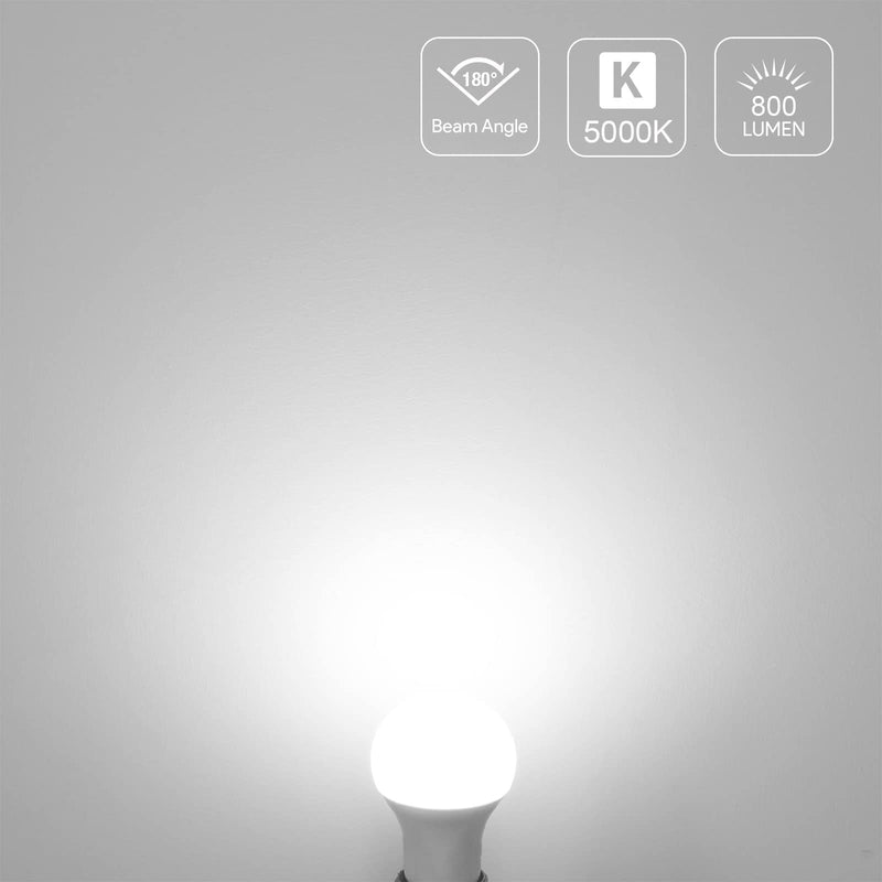 [Australia] - LE LED Light Bulbs 60 Watt Equivalent, 9W 800 Lumens Non-Dimmable, Daylight White 5000K, A19 E26 Standard Medium Base, 10000 Hour Lifetime 5 Count (Pack of 1) 