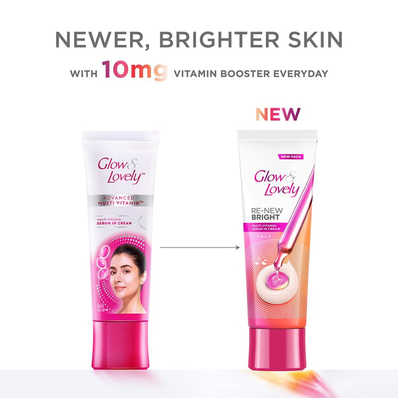 Glow & Lovely Re-New Bright Advanced Multi Vitamin Serum Cream, 50g