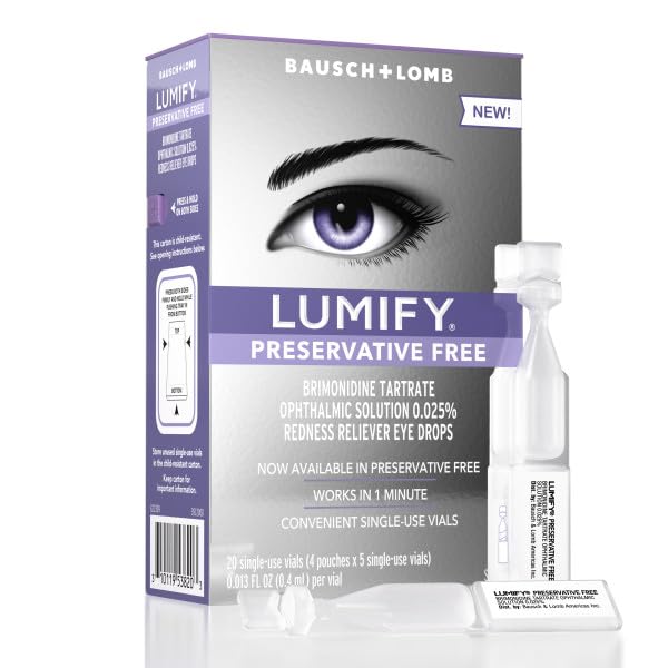 [Australia] - LUMIFY Redness Reliever Preservative Free Eye Drops, 20 Single Use Vials (Pack of 2) 