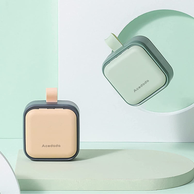 [Australia] - Small Pill Case, Cute Pill Box - Acedada Travel Daily Pill Organizer, Portable Pretty Pill Container for Purse Pocket, Compact Medicine Holder for Vitamins, Fish Oils, Supplements, Green 