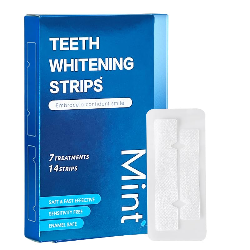 [Australia] - Teeth Whitening Strips -14 Strips 7-Day Treatment Mint Teeth Whitener Kit for Coffee, Wine, Tobacco, and Other Stains 14 Count (Pack of 1), Mint 14 Count (Pack of 1) 
