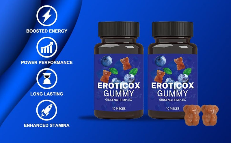 500mg | Stronger | Longer | Harder | Performance | Extra Strength Enhancing, Stamina Endurance Booster Supplement for Men | 10 Ginseng Blue Barry Flavour Gummy