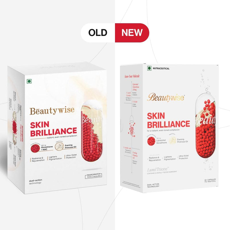 Dual Action Skin Brilliance 4X Liposomal Glutathione with Nac | Dual Action 60 Capsules | L-Lysine,Grape Seed & Vitamin C | Skin Brightening & Glow | Men & Women (60 Count) 60 Count
