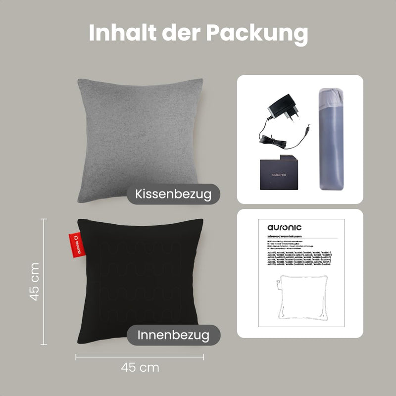 [Australia] - Auronic heating pad with automatic switch-off - Electric heating pad - Battery heating pad - Wireless heating pad - Back heating pad - Electric heating pad - Rechargeable back heating pad - 45x45 cm Polyester 45x45cm 