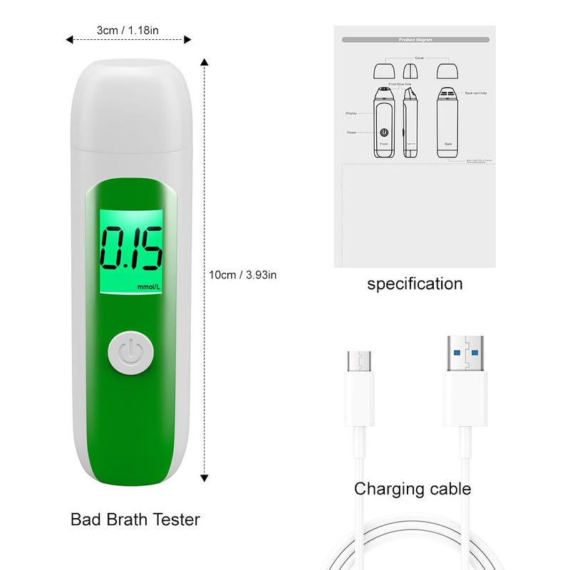 [Australia] - Ketone Breath Meter, Digital Ketosis Tester, Accurate Measurement, Help Monitor Your Weight & Ketosis(mool/L) Silver 