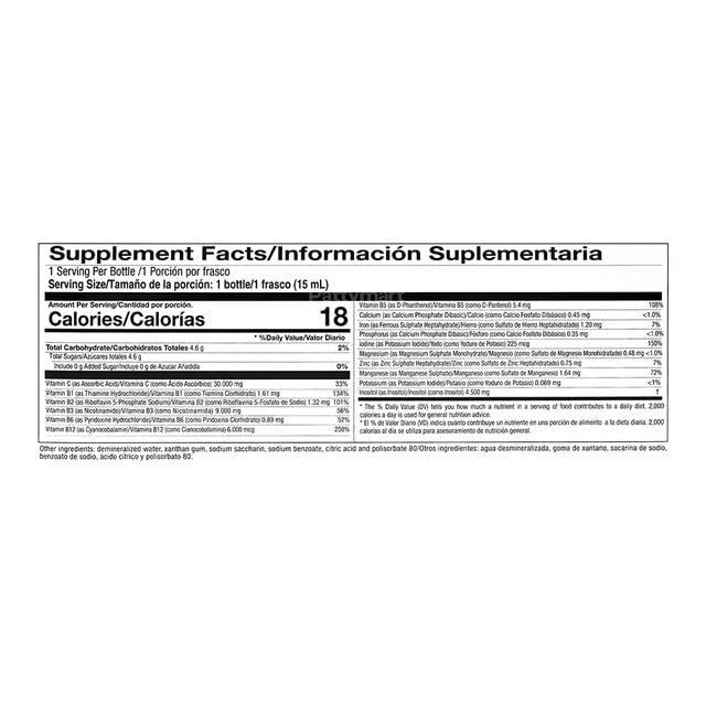 Plus B Complex Dietary Supplement - Vitamin C, B1, B2, B3, B5, B6, B12, Potassium, Manganese, Iron, Magnesium, Zinc - Supports Central Nervous System - 1 Bottle Daily Dose