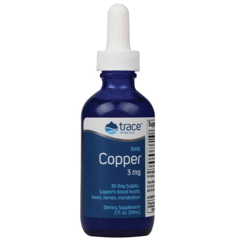 [Australia] - Trace Minerals | Liquid Ionic Copper 3 mg Dietary Supplement | Antioxidant enzyme superoxide dismutase | Supports blood health, nerves and metabolism 59ml, 48 servings 