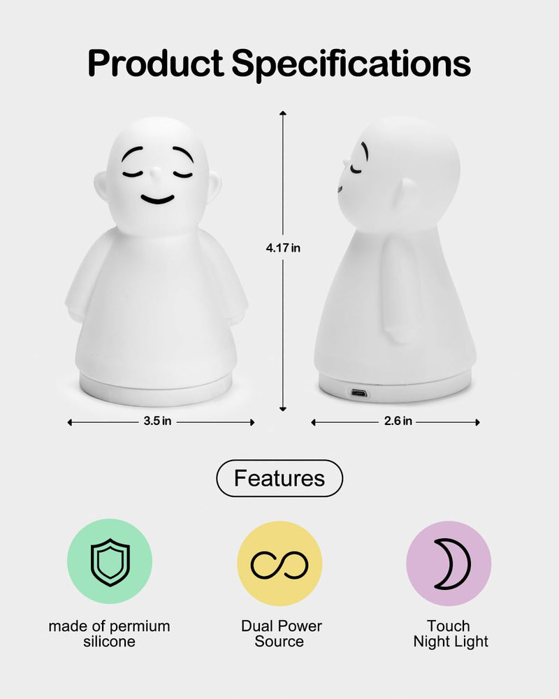 [Australia] - Mindfulness Meditation Anxiety & Stress Relief Tool - Relaxing for Adults Kids - Upgraded 2 in 1 Touch Breathing Night Light Sleep Aid & ADHD Tools for Women Men Pack of 1 