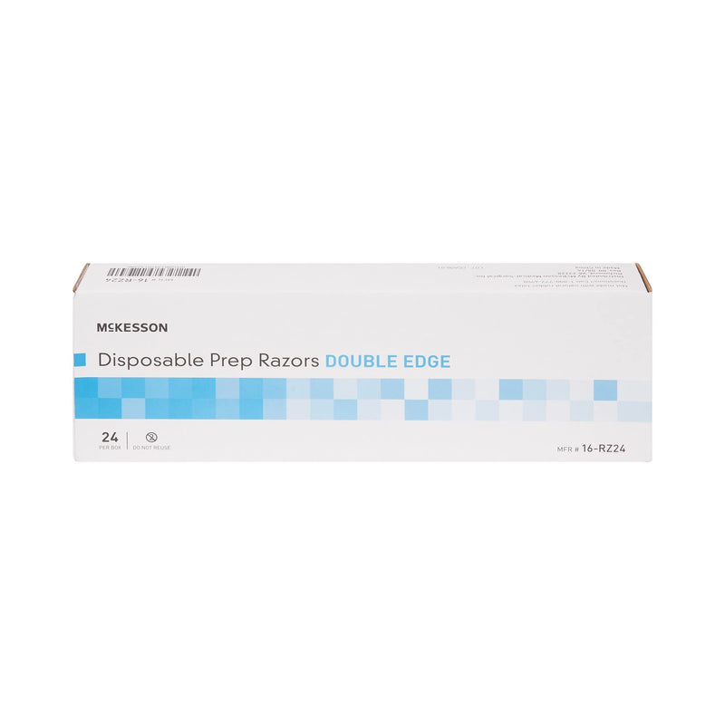 [Australia] - McKesson Disposable Razors [24 Count] Prep Shaving Razor, Single Blade Double Edge, Stainless Steel Blade, For Men and Women, Bulk, Blue 