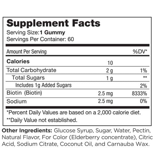 Zahler Chapter One Biotin Gummies, Hair Skin and Nails Fortifying Biotin, Certified Kosher, 60 Flavored Gummies 60 Count (Pack of 1)
