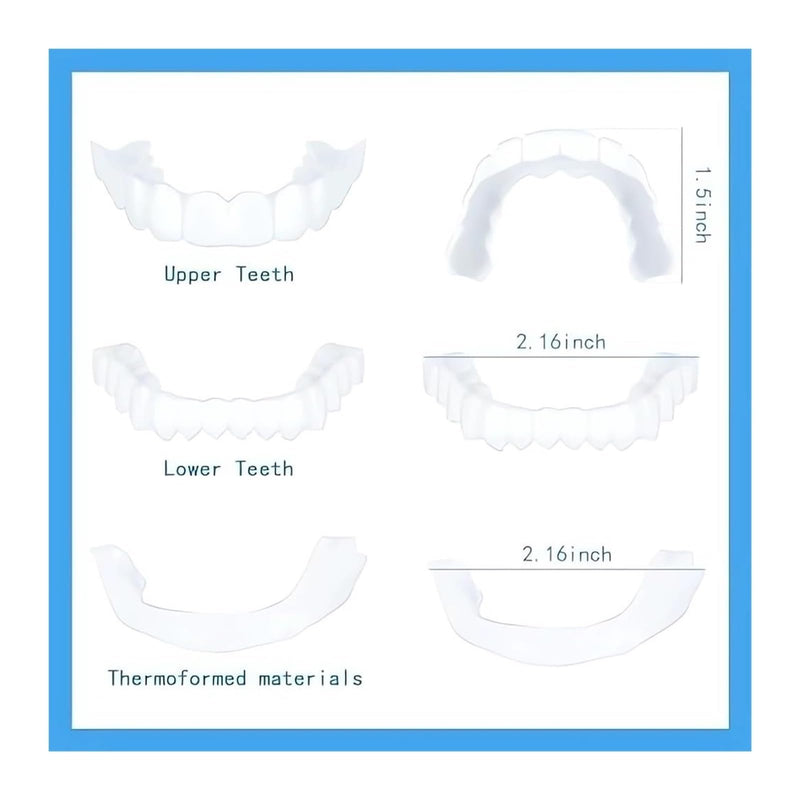 2 Pairs, Temporary Nature and Comfortable to Regain Confident Smile, Men's and Women's Temporary Confident Smile(White) White