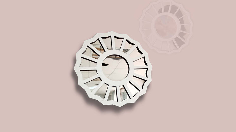 [Australia] - The Divine Feminine Mirror - Large Handmade with Wood/Acrylic Mirror, Gift for Her, 3D Wall Decor,Gift for Girlfriend (White-Silver, 10" H x 10" W) White-silver 10"H x 10"W 