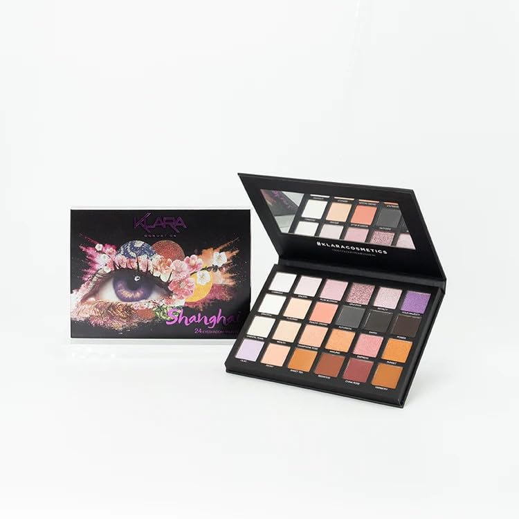 [Australia] - Klara Cosmetics 24 Eyeshadow Palette - Eye Makeup Palette with Matte, Shimmer and Metallic Finishes - Face Makeup Palette - Shanghai - 2.5 oz 