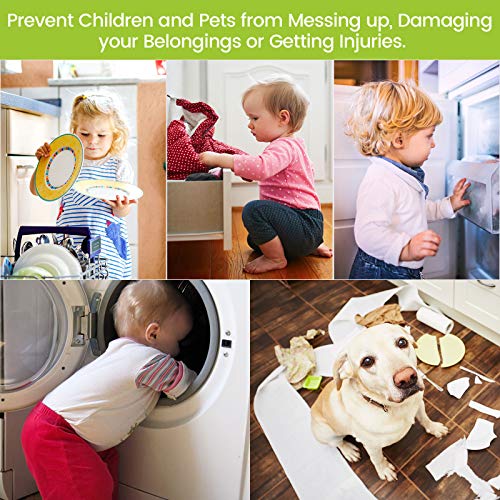 [Australia] - Jetec 10 Pieces Cabinet Locks for Babies, U-Shaped Proofing Drawers Safety Child Locks Adjustable, Easy to Use Childproof Latch for Knob Handle on Kitchen Door Storage Cupboard Closet (White) White 