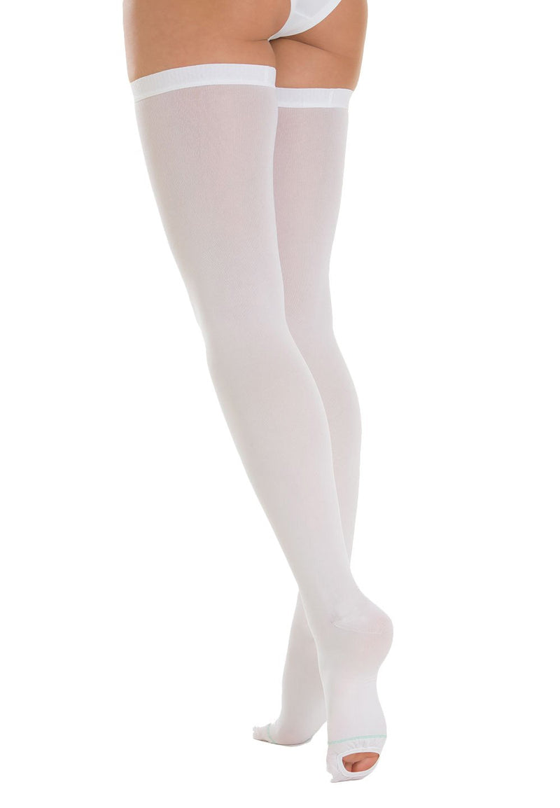 [Australia] - RelaxSan Antiembolism M2370A (1 pair - white, M) thrombosis stockings for women and men 18-23 mmHg, hold-up unisex inspectable tip, class 1 white 