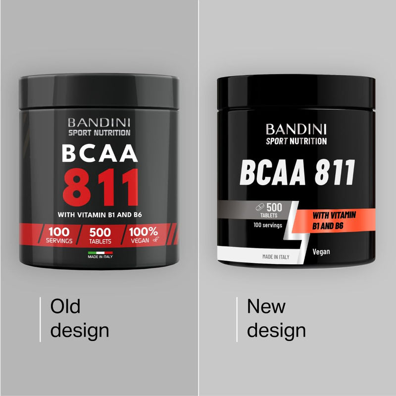 Bandini® BCAA 8.1.1 500 Tablets - Branched Chain Amino Acids with Leucine, Isoleucine, Valine - Enriched with Vitamin B1 and B6 - Lactose Free - Vegan, No GMO - Pre and Post Workout Food Supplement 500 count (Pack of 1)